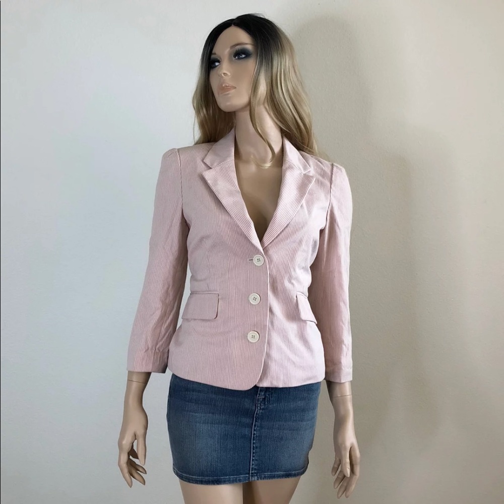 Juicy Couture Pink & White Blazer M EUC